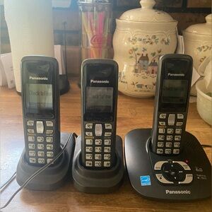 Panasonic Triple Handset Cordless Phone - Black